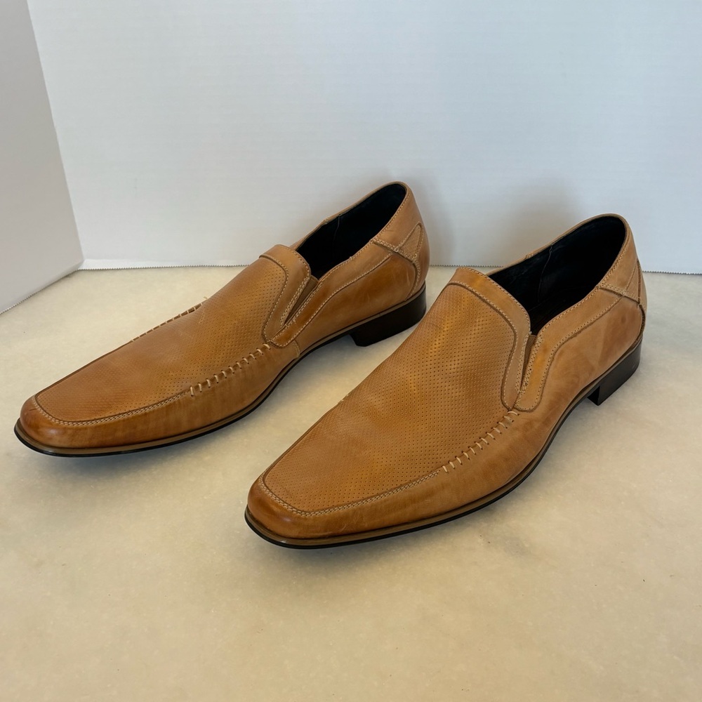 Stacy Adams Light Brown Leather Slip-Ons Size 15 - Picture 4 of 7